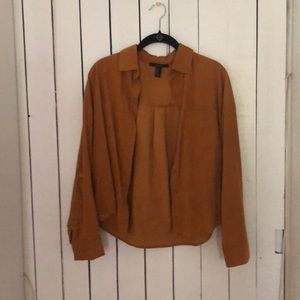 Crushed velvet button down